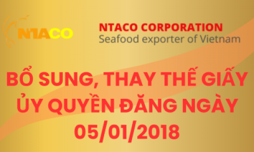 BỔ SUNG, THAY THẾ GIẤY ỦY QUYỀN ĐĂNG NGÀY 05/01/2018